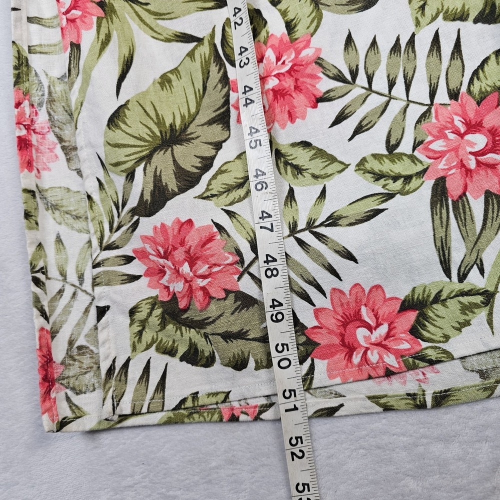 White Stag Tropical Maxi Dress M 8 10 Linen Cotton Floral Slits Resort Wear NWT - Picture 13 of 13